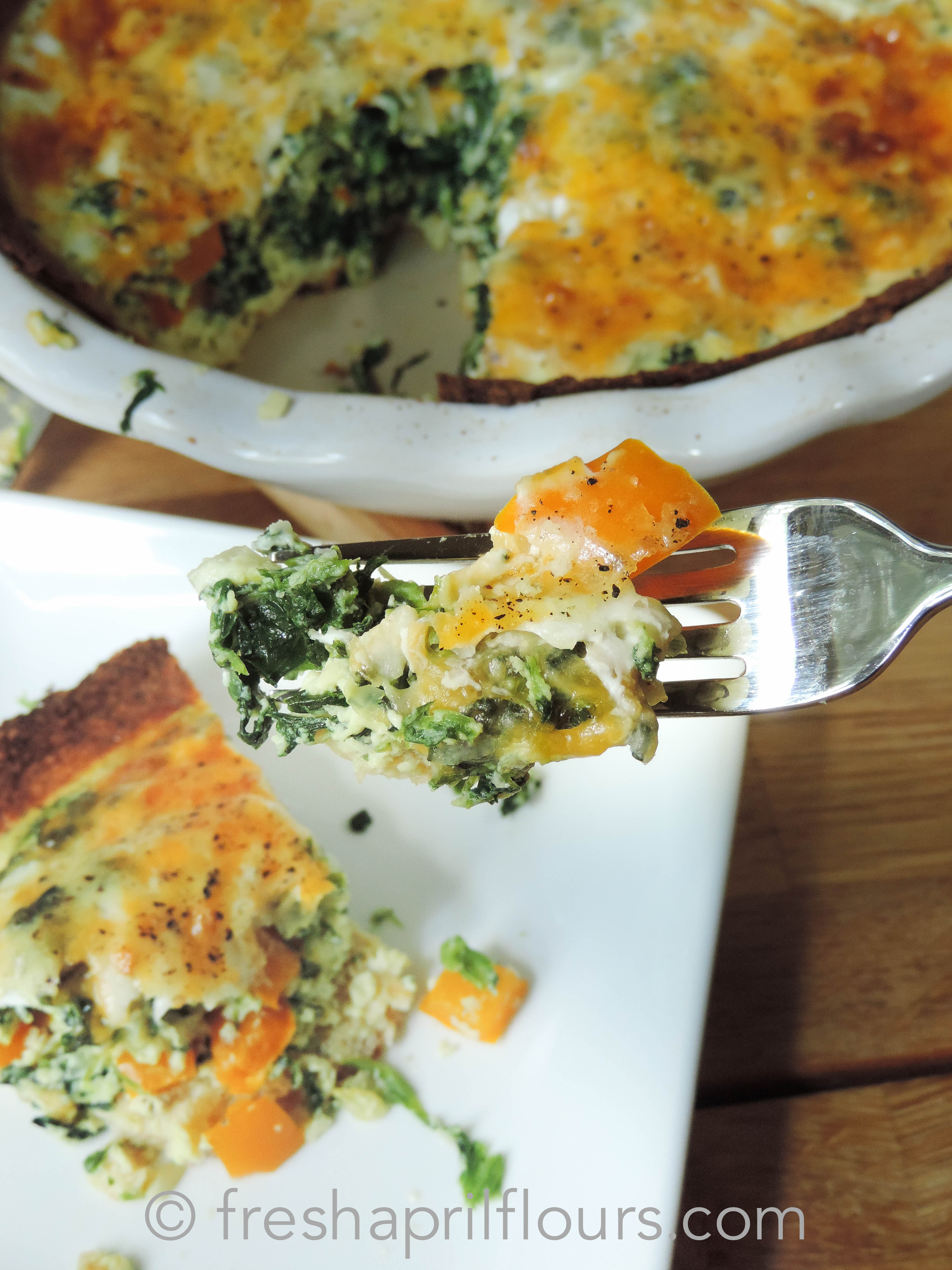 Cheesy Vegetable Quiche with Cauliflower Crust